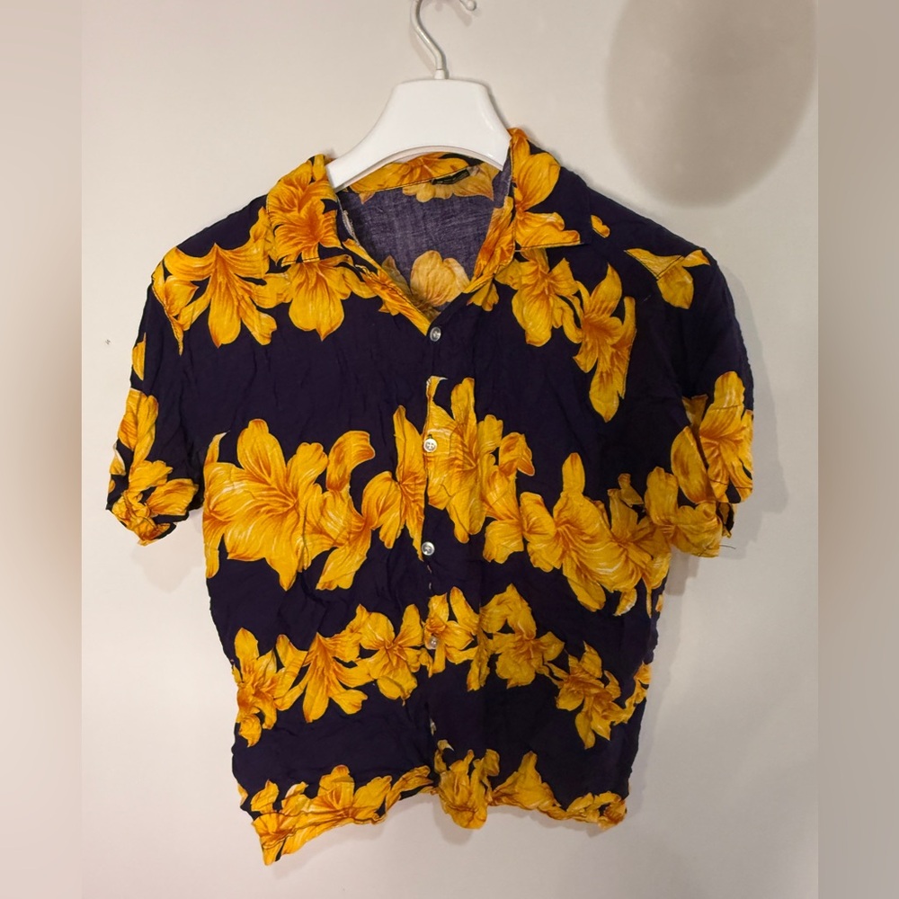 Ingear Floral Shirt - Blue and Gold